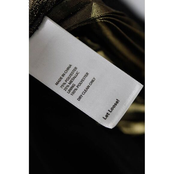 Kate Spade Saturday Womens Pleated V-Neck Sleeveless Blouse Top Gold Size 10 - Picture 5 of 6